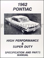 1962 Pontiac Hochleistungs-Teile-Optionen-Katalog Catalina Bonneville Grand Prix