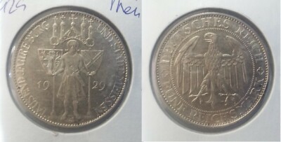Rare 1929 E  Germany Large Silver 5 marks-Meissen- Nice