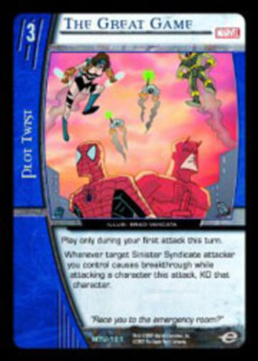 VS System: The Great Game [Played] VS: Marvel Team-Up TCG CCG Classic Marvel DC