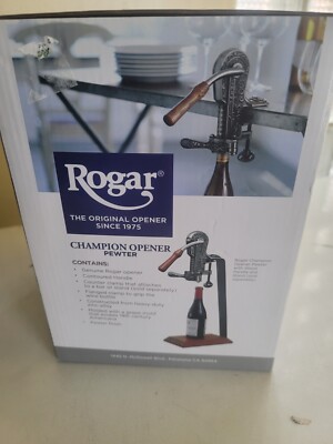 Original Rogar Champion 1975 Table Top wine Opener PEWTER-NEW