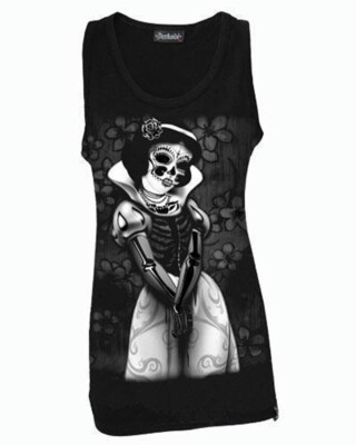 Darkside Träger Shirt Snow White Skeleton Gr.S (UK Size 10)