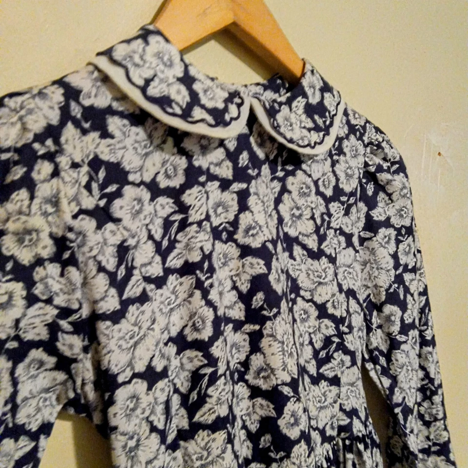 Vestido Floral De Colección Laura Ashley Madre e Niño Niñas-Talla 9/10 años-Manga Larga-años 90 Foto 4 de 4