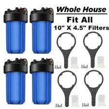 Big Blue Whole House Water Filter Housing Fit 10" x 4.5" Cartridge Filtration RO