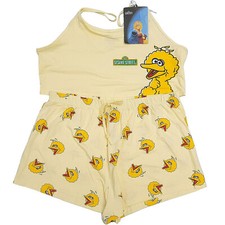 Primark Sesame Street Big Bird Pyjamas Shorts PJs Nightwear Womens XL UK18-20