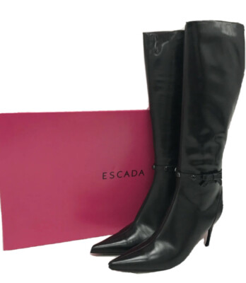 Nagelneue schwarze Damenstiefel von Escada Größe UK 6 EU 39 Kitten Heels