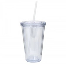 350/450/650ml Clear Tumbler Smoothie Cup Transparent with Lid Straw Iced Cup UK