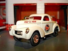 1941 41 WILLYS COUPE GASSER EDIZIONE LIMITATA 1/64 DRAG CAR M2 WHITE HOLLEY CARBS