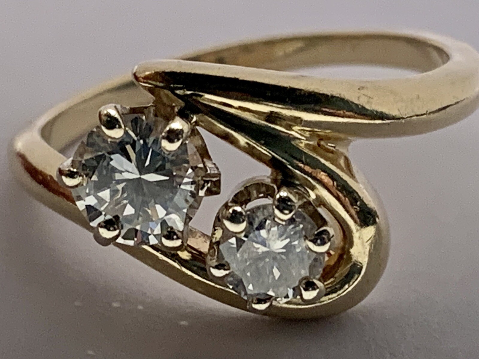 14k Solid Yellow Gold Diamond Ring  Transitional … - image 1