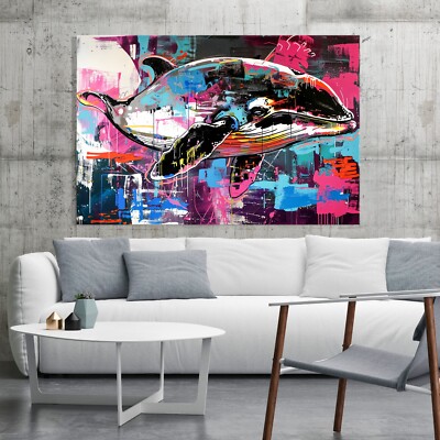   Wandbild, Der Wal in Farben, Pop Art Kunst Acrylglas, Leinwand, Poster BILDER
