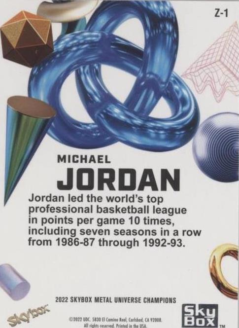 【MJサイン？】UD l Universe champions ! 2022 Skybox Metal Universe Champions - Michael Jordan #Z-1 for