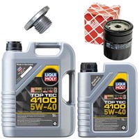 MotoröL Filter Set 4100 5W-40 Liqui Moly 6 Liter + Schraube FüR Opel Omega Astra