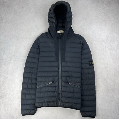 Stone Island Loom Down Puffer Jacket Navy Coat Large 2450 UK
