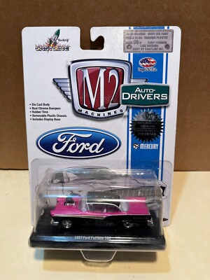 1/64 M2 AUTO-DRIVERS 1957 FORD FAIRLANE 500 COUPE BLACK AND PINK