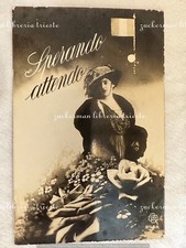 cartolina militare ww1 foto SPERANDO ATTENDO bersaglieri