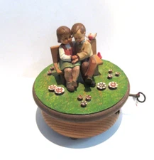 Vintage Wood Anri Thorens Swiss Music Box Love Story "What Now My Love"