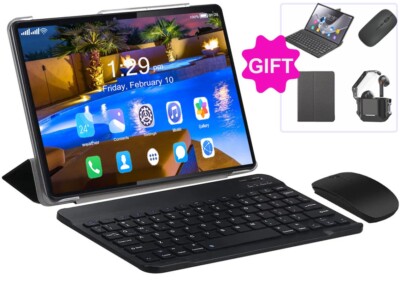 10.1'' 2 in 1 Laptop Android 14 Tablet PC Octa-Core 12GB RAM 256GB ROM WiFi Pad