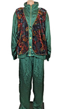 VTG Y2K 80s/90s Women's Crushed Velvet Windbreaker Track Suit Lined/Pockets XL