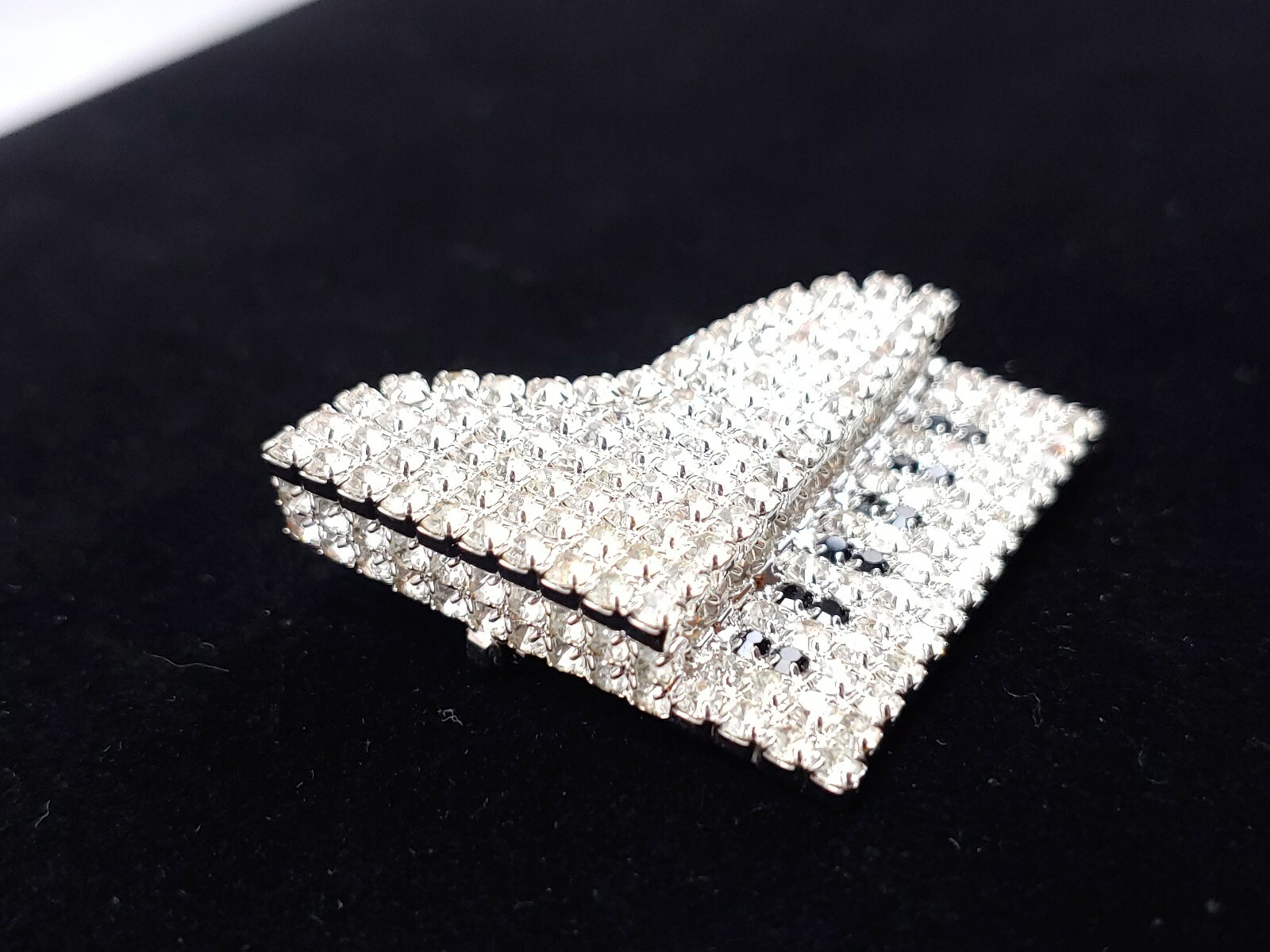 (W) vintage Large 3D Baby Grand Piano Keys Black Pron… Gem