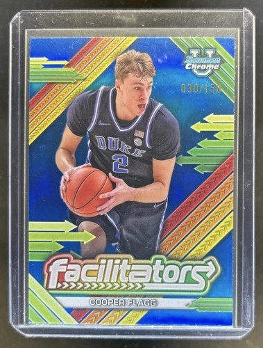 2024-25 Bowman Chrome University Cooper Flagg Facilitators Blue Refractor #/150