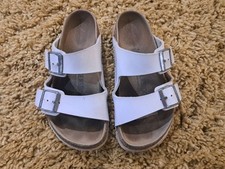 Birkenstock Arizona Sandals  White Double Strap - Size 2.5  (EU 35)