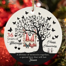 36 Year Marriage Anniversary Ornament Cute Gnomes Love Swing 36th Christmas Gift