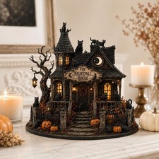 Personalized Halloween Haunted House Wooden Decor