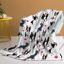 1pc Cute dog Printed Flannel Blanket - Soft, Warm, And Lightweight Throw For Cou