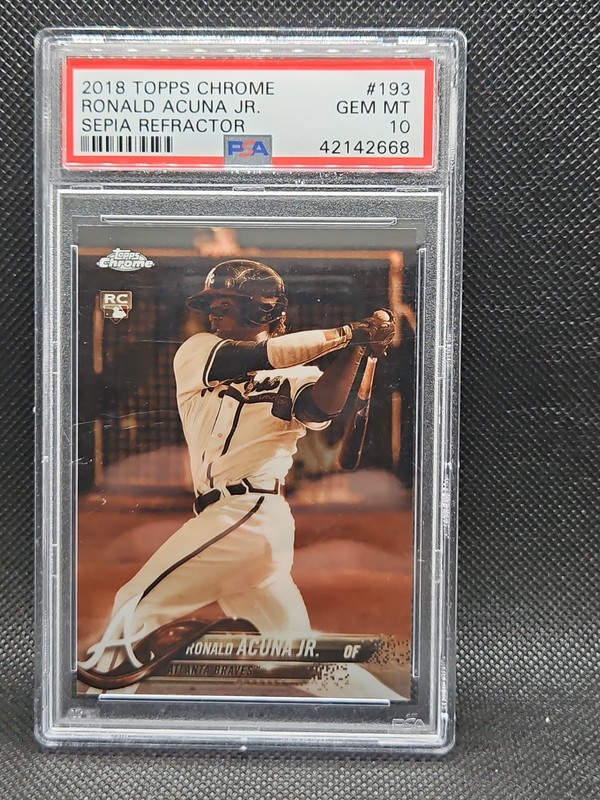 2018 Topps Chrome Ronald Acuna Jr. Sepia Refractor PSA 10