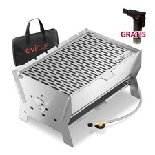 Ovicue L Kompaktgrill mobiler Gas Holzkohlegrill 3,5 kW Outdoor Camping Set BBQ