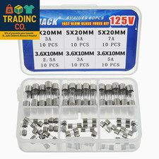 Christmas Light Fuses 5X20Mm 125V 3A 5A 7A Fuse Fast-Blow Glass Fuses 3.6X10Mm M