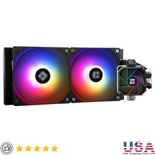 240mm AIO Water Cooler RGB Pump Head Dual Fan High Performance Cooling System US