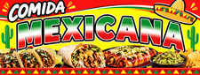 3ft x 8ft COMIDA MEXICANA Vinyl Banner- Free Shipping CAN BE PERSONALIZED 