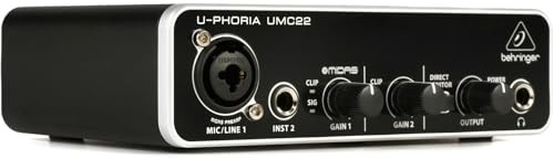 Behringer UMC22 USB Audio Interface Mic Preamp 48kHz Recording Studio Y861026