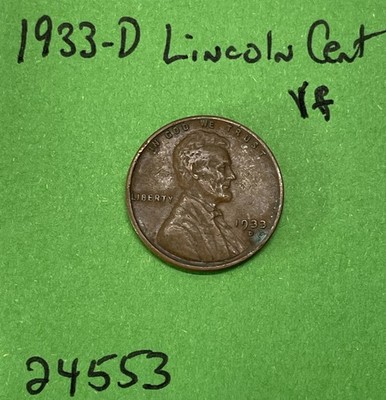 1933 D Lincoln Wheat Cent / Penny 1c Vf Very Fine