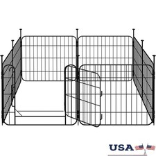Durable Metal Playpen Small Pets Indoor Outdoor Foldable Pet Fence Easy Access