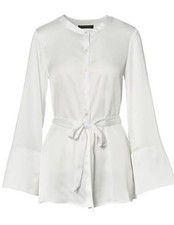 Banana Republic White Button Front Tie Waist Shirt Top 328176 NWT XS