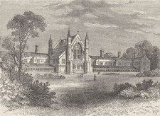 WANDSWORTH. The fishmongers' Almshouses, Wandsworth. London c1880 old print
