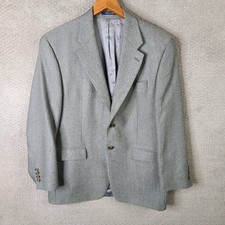 Vintage Chaps Ralph Lauren Blazer Mens 42R Gray Herringbone Wool Alpaca Blend