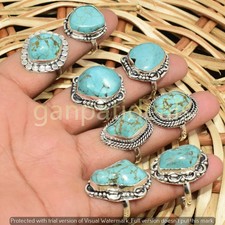 BULK !! Turquoise Gemstone Wholesale Lots 925 Sterling Silver Plated Rings