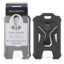 Heavy Duty Black Badge Holder Compact ID Card Holder with Elastic Clip