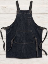 Winco Black Denim Chef Apron Men/Woman Large Pocket Durable Kitchen Studio 330