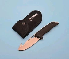 Gerber Moment Guthook Pocket Knife with Sheath - Black - Plain Blade