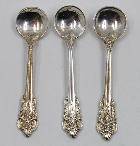 Wallace Grande Baroque Sterling Silver 925 Salt Spoon Lot of 3