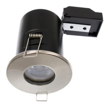Downlight Silver Fixed IP65 85mm Brushed Nickel Loop In/Out Closed Back FP-S-BN