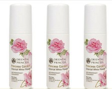 3 x Oriental Princess Natural Deodorant Rollon White Flower 70ml.