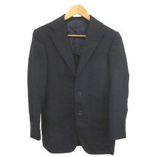 TOMORROWLAND Suit Loro Piana Wool 42 Dark Navy Solid Notch Lapel 3B Mens Formal