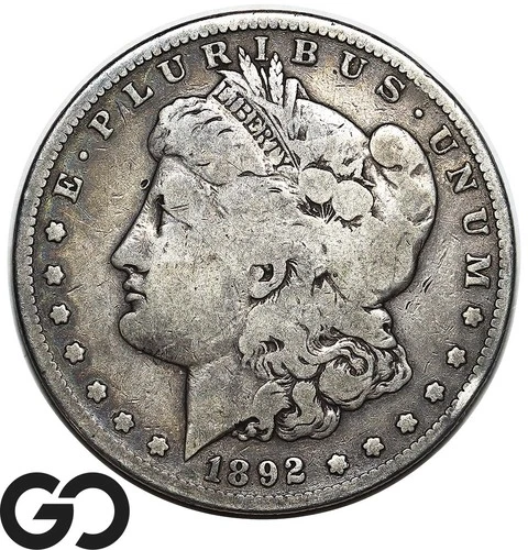 1892-S Morgan Silver Dollar Coin, Fine Better Date