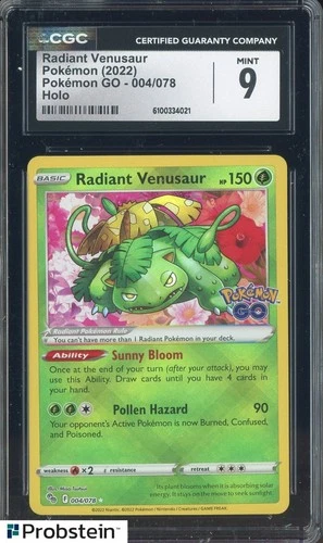 2022 Pokemon GO 004/078 Raidant Venusaur Holo CGC 9 MINT
