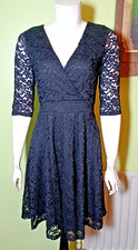New Mela Loves London Black Delicate Lace Long Sleeve Dress UK 8