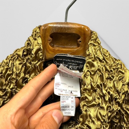 Joseph Ribkoff Green Jacket Veston Bubble Popcorn Satin Rhinestone Zipper US 8 - Picture 5 of 16